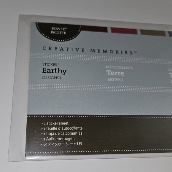 NEW Creative Memories Earthy Designs 1 Sticker Sheet Power Palette Brown Green - Picture 2 of 4